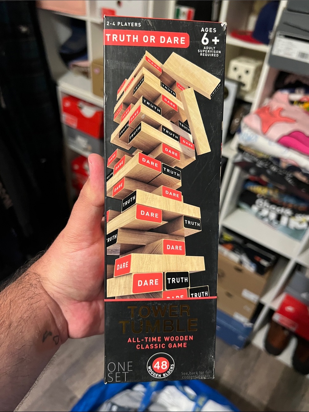 Truth or Dare Tower Tumble Wooden Block Game